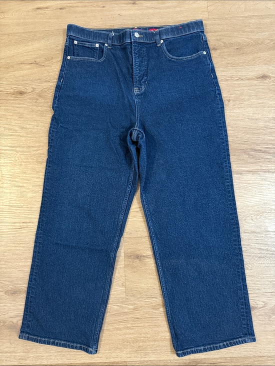 SPANX Denim - Spanx Dark Blue Denim Classic Relaxed Straight Leg Jeans Size 1X